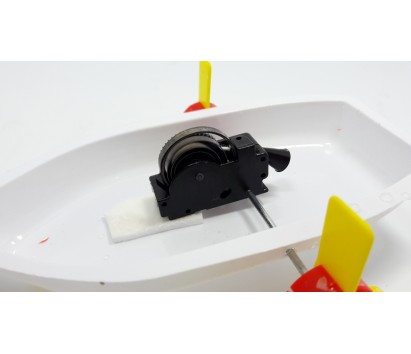 Elastic spring powered boat