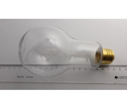 Plastic transparent bulb with metal cap