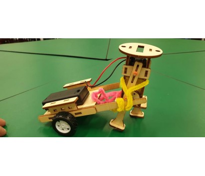 DIY man pulls cart