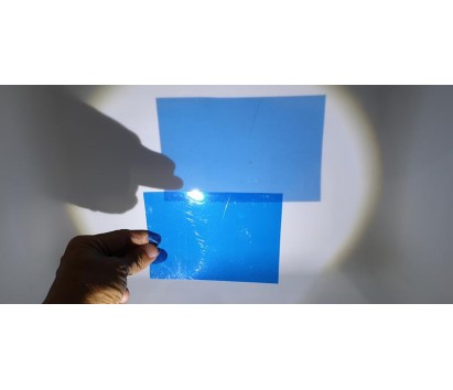 transparent blue plastic sheet