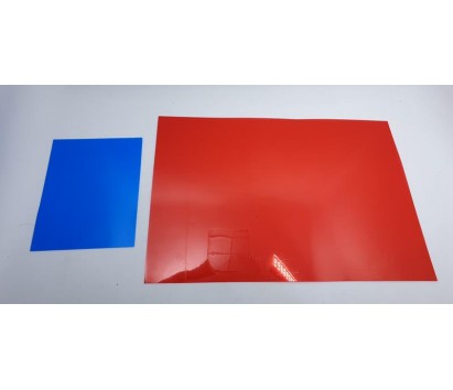 transparent red plastic sheet