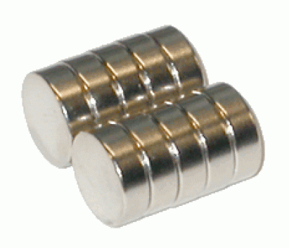 Cylindrical super magnet (diameter 10 mm x height 10 mm)